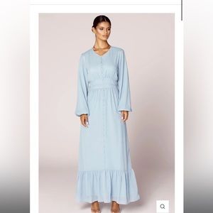 Maya Blue Button Front Maxi Dress